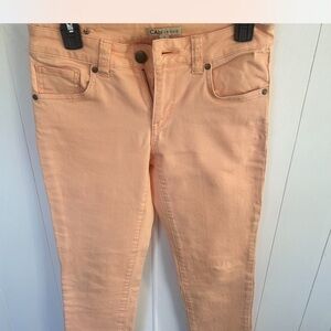 CAbi Peach Skinny Jeans - Light Peach Stretch Denim